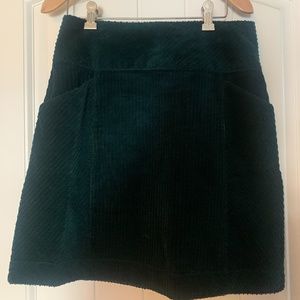 Anthropologie Maeve Turquoise Corduroy Mini Skirt